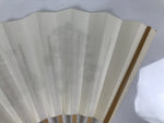 Japanese Paper Folding Fan Sensu Vtg Kanji Flowers Long Life Bamboo Frame 4D994