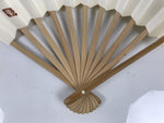 Japanese Paper Folding Fan Sensu Vtg Kanji Flowers Long Life Bamboo Frame 4D995