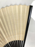 Japanese Paper Folding Fan Sensu Vtg Lacquer Bamboo Spider Lily Higanbana 4D905