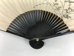 Japanese Paper Folding Fan Sensu Vtg Lacquer Bamboo Spider Lily Higanbana 4D905