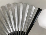 Japanese Paper Folding Fan Sensu Vtg Lacquered Bamboo Gold Silver Formal 4D959
