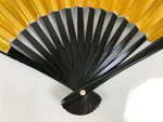 Japanese Paper Folding Fan Sensu Vtg Lacquered Bamboo Gold Silver Formal 4D959