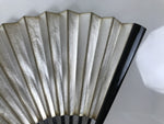 Japanese Paper Folding Fan Sensu Vtg Lacquered Bamboo Gold Silver Formal 4D960