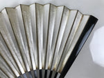 Japanese Paper Folding Fan Sensu Vtg Lacquered Bamboo Gold Silver Formal 4D961