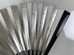 Japanese Paper Folding Fan Sensu Vtg Lacquered Bamboo Gold Silver Formal 5D6
