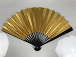 Japanese Paper Folding Fan Sensu Vtg Lacquered Bamboo Gold Silver Formal 5D6