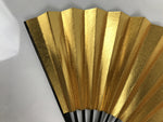Japanese Paper Folding Fan Sensu Vtg Lacquered Bamboo Gold Silver Formal 5D6