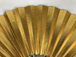 Japanese Paper Folding Fan Sensu Vtg Lacquered Bamboo Gold Silver Formal 5D6