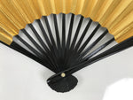 Japanese Paper Folding Fan Sensu Vtg Lacquered Bamboo Gold Silver Formal 5D6