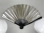 Japanese Paper Folding Fan Sensu Vtg Lacquered Bamboo Gold Silver Formal 5D6
