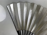 Japanese Paper Folding Fan Sensu Vtg Lacquered Bamboo Gold Silver Formal 5D6