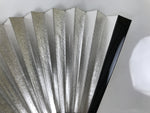 Japanese Paper Folding Fan Sensu Vtg Lacquered Bamboo Gold Silver Formal 5D7