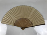 Japanese Paper Folding Fan Vtg Sensu Bamboo Frame Blue Stripes Geometric 5D12
