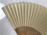 Japanese Paper Folding Fan Vtg Sensu Bamboo Frame Blue Stripes Geometric 5D12