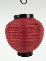 Japanese Paper Hanging Lantern Vtg Chochin Candle Holder Small Round Pink LT101