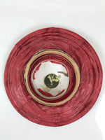 Japanese Paper Hanging Lantern Vtg Chochin Candle Holder Small Round Pink LT102