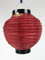 Japanese Paper Hanging Lantern Vtg Chochin Candle Holder Small Round Pink LT103