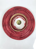 Japanese Paper Hanging Lantern Vtg Chochin Candle Holder Small Round Pink LT104