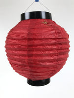 Japanese Paper Hanging Lantern Vtg Chochin Candle Holder Small Round Pink LT105