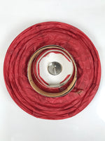 Japanese Paper Hanging Lantern Vtg Chochin Candle Holder Small Round Pink LT105