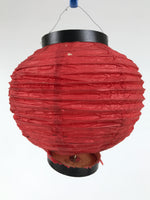 Japanese Paper Hanging Lantern Vtg Chochin Candle Holder Small Round Pink LT106
