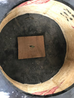 Japanese Paper Hanging Votive Lantern Vtg Matsuri Cylinder White Red Black LT90