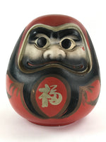 Japanese Plaster Daruma Piggy Bank Saving Box Vtg Figurine Red Auspicious BD912