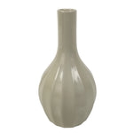 Japanese Porcelain Flower Vase Ikebana Kabin Vtg Off-White Crackle Glaze FK211