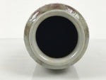 Japanese Porcelain Flower Vase Vtg Ikebana Kabin Brown Gray Ash Glaze FK223
