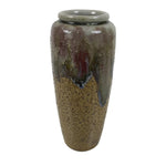 Japanese Porcelain Flower Vase Vtg Ikebana Kabin Brown Gray Ash Glaze FK223