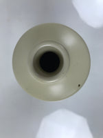 Japanese Porcelain Flower Vase Vtg Ikebana Kabin Cylindrical Pale Yellow FK219