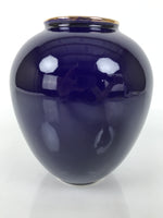 Japanese Porcelain Flower Vase Vtg Kabin Blue Peacock Bird Gold Floral FK218