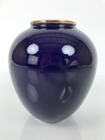 Japanese Porcelain Flower Vase Vtg Kabin Blue Peacock Bird Gold Floral FK218