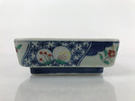 Japanese Porcelain Imari Small Plate Kozara Vtg Sashimi Blue Red Flowers PY927