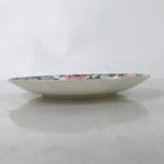 Japanese Porcelain Medium Serving Plate Chuzara Round Pink Floral Leaf Y242