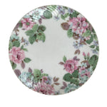 Japanese Porcelain Medium Serving Plate Chuzara Round Pink Floral Leaf Y242