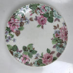 Japanese Porcelain Medium Serving Plate Chuzara Vtg Round Pink Floral Leaf Y244