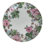 Japanese Porcelain Medium Serving Plate Chuzara Vtg Round Pink Floral Leaf Y247