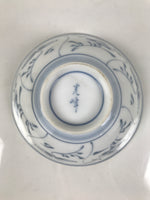 Japanese Porcelain Mino Ware Rice Bowl Chawan Vtg White Blue Plant Vine Tea Y505
