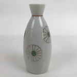 Japanese Porcelain Sake Bottle Tokkuri Vtg Ichi-Go Gold Chrysanthemum TS708