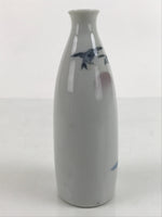 Japanese Porcelain Sake Bottle Tokkuri Vtg Man Feeding Birds Rising Sun TS681