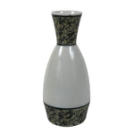 Japanese Porcelain Sake Bottle Tokkuri Vtg White Black Brown Abstract Line TS844