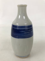 Japanese Porcelain Sake Bottle Tokkuri White Blue Sometsuke Brush Stroke TS827