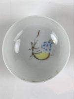 Japanese Porcelain Sake Cup Vtg Sakazuki Guinomi Minogame Turtle White Gold G258