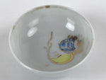 Japanese Porcelain Sake Cup Vtg Sakazuki Guinomi Minogame Turtle White Gold G259