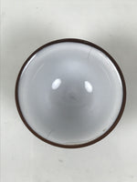 Japanese Porcelain Sake Cup Vtg Tsubomi Ochoko Guinomi Matte Brown White G305