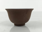 Japanese Porcelain Sake Cup Vtg Tsubomi Ochoko Guinomi Matte Brown White G306