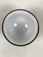Japanese Porcelain Sake Cup Vtg Tsubomi Ochoko Guinomi Matte Brown White G306