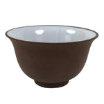 Japanese Porcelain Sake Cup Vtg Tsubomi Ochoko Guinomi Matte Brown White G307