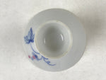 Japanese Porcelain Sake Cup Vtg Wan Ochoko Guinomi White Gold Blue Grapes G123